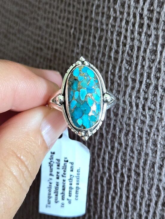 Shivam Jewelry - Shivam Oval Shaped Blue💙 Copper Turquoise Statement Ring💍 - NWT